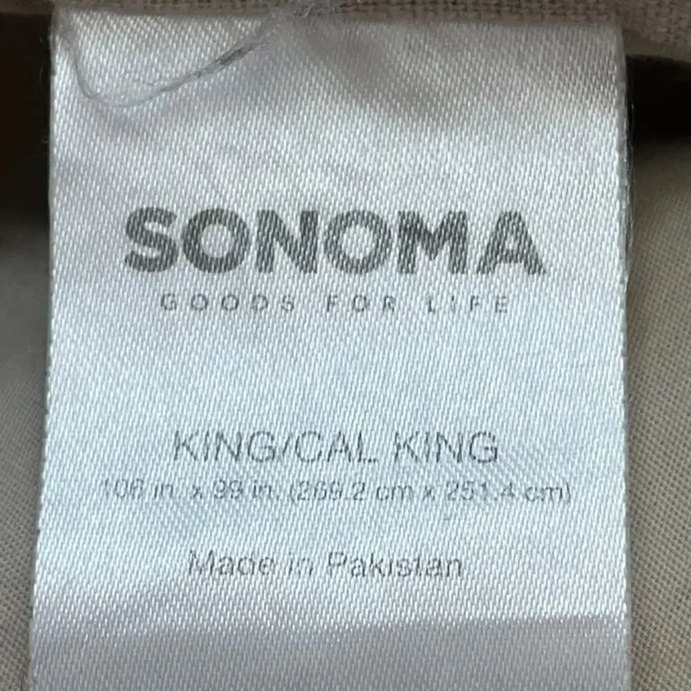 Sonoma Comforter Tan King Cal King Cotton Linen Blend Reversible
